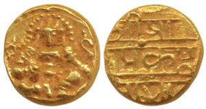 Nayakas of Chitradurga, Gold Durgi Pagoda, 3.30g, Krishna as Bal Gopala on obv., Nagari le