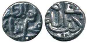 Muhammad Shah I (1359-1375 AD), Silver 1/6 Tanka, 1.70g, Binah din illah on obv., that is 