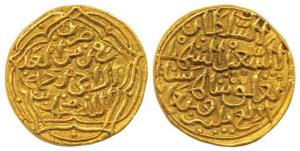 Muhammad III bin Tughluq, Gold Dinar, 10.94g, mint less variety, fi zaman type, legend wit