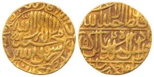 Akbar, Jalal ud-din Muhammad (AH 963-1014, 1556-1605 AD), Gold Mohur, 10.78g, Agra Mint, A