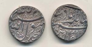 Jahangir, Silver Rupee, Ahmednagar Mint, Kalima type. About Extremely Fine, Scarce.