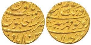 Aurangzeb, (AH 1068-1118, 1658-1707 AD), Gold Mohur, 11.92g, Ahsanabad Mint, nearly comple