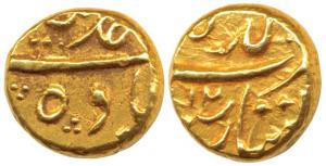 Muhammad Shah, Gold Pagoda, 3.32g, Imtiyazgarh Mint, RY 12. About Extremely Fine, Rare.
