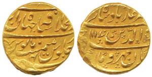 Alamgir II (AH 1167-1173, 1754-1759 AD), Gold Mohur, 10.76g, Dar-ul-Khilafat Shahjahanabad