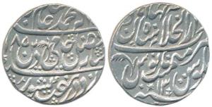 Shah Alam II, Silver Rupee, 11.23g, Dar-ul-Khilafat Shahjahanabad Mint, AH 1185/13 RY, Per