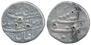 Nadir Shah Afsharid, Silver Rupee, 11.21g, Peshawar Mint, Khald allah mulk above mint name