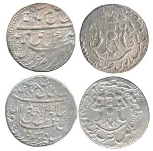 Wajid Ali Shah (AH 1263-1272; 1847-1856 AD), Silver Rupee (2), Lucknow Mint, AH 1263 & 126
