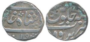 Baroda Mint, Silver Rupee, 11.42g, in the name of Shah Alam II, sword as mint mark in the 