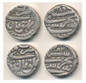 Sikandar Begum (AH 1261-1285, 1844-1865AD), Silver Rupee (2), AH 1272, 1279. Very Fine+, S