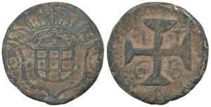 Diu, Lead 20 Bazarucos, 16.77g, 1768 AD, date within cross (KM 36). Very Fine+, Rare in th