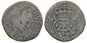 Goa, Joao, Silver Rupia, 10.76g, 1801 (KM 205). Fine+.