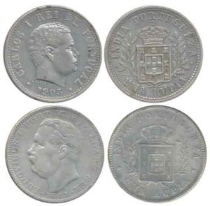 Luis I (Ludwig) and Carlos I, Silver Rupee (2), 1881 and 1903. Very Fine+. (2)