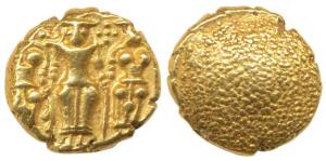 3 Swami Gold Pagoda, 3.40g,Tirupati Balaji in the centre, flanked by his wives Shri Devi a