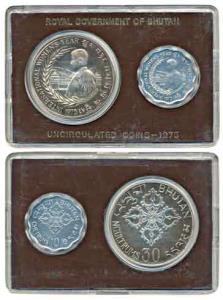 1975 Uncirculated, FAO International Women’s Year, set of 2, 30 Ngultrums (Nu) and 10 Chet