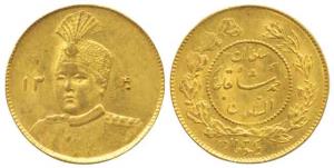 Iran, Sultan Ahmad Shah (1909-1925 AD), Gold Toman, 2.85g., (KM 107.4). About Extremely Fi