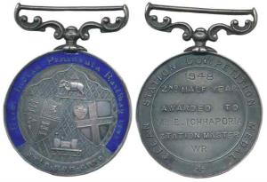 The Great Indian Peninsula Railway, Silver Medal, two shields in between of an elephant an