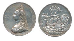 Golden Jubilee of Queen Victoria Medal, 1837-1887, Silver, 217g, obv. crowned bust of Vict