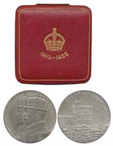 Silver Jubilee Medal of George V and Queen Mary, Silver, 88g, Domus Medal, conjoined busts