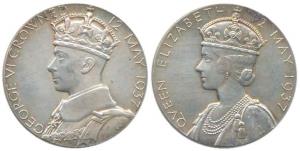 George VI and Queen Elizabeth Coronation Medal, Silver, 15.8g, 12th May 1937. Extremely Fi