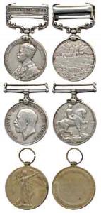 First World War, George V, Silver Medal, India General Service, British War Medal, Victory