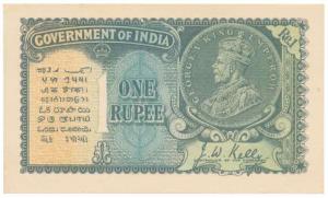 George V, Rupee 1, 2nd issue, 1935, signed J. W. Kelly, Prefix C (J&R 2.1C). Brilliant Unc