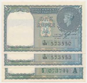 George VI, Rupee 1, 1947, signed C. E. Jones, serial number in black (2) and green, (J&R 1