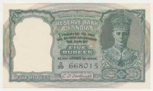 George VI, Rupees 5, 2nd issue, 1947, signed C. D. Deshmukh, in order of serial number wit