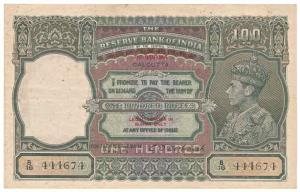Burma, George VI, Rupees 100, 1945, Calcutta, signed C. D. Deshmukh, Military Administrati