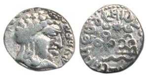 Satavahana, Vasisthiputra Sri Pulumavi (c. 78-114 AD), Silver Drachma, bust of the ruler t