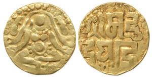Paramaras of Malwa, Udayadeva (AD 1070-86), Gold Dinar, 3.98g, obv. Goddess Lakshmi seated