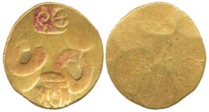 Feudatories of Chalukyas of Kalyani, Unattributed Gold Pagoda, 3.62g, Punch marked, punche