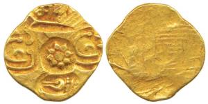 Yadavas of Devagiri, Bhillama V (c. 1185-1193 AD), Gold Padma Tanka, 3.68g, Punch-marked t