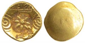 Yadavas of Devagiri, Ramachandra Deva (c. 1270-1311 AD), Gold Padma Tanka, 3.75g, Punch-ma