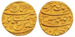 Aurangzeb (AH 1068-1118, 1658-1707 AD), Gold Mohur, 10.82g, Dar- al-Aman Multan Mint, AH X