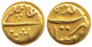 Alamgir II (AH 1167-1173, AD 1754-1759), Gold Pagoda, 3.12g, Imtiyazgarh Mint (KM 468.1). 