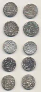 Silver Rupee (5), Muhiabad urf Poona Mint, Ankushi, in the name of Shah Ali Gauhar; Jaafar