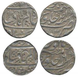 Kora Mint, Silver Rupee (2), in the name of Shah Alam II, RY Ahd and 2 (KM type 161). Very