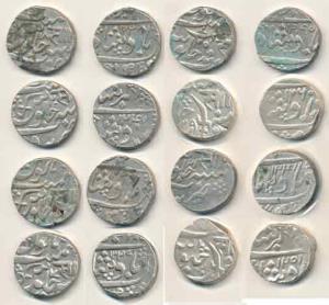 Sayaji Rao II (AH 1235-1264, 1819-1847 AD), Silver Rupee (8), Baroda Mint, with the name o