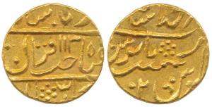 Daulat Rao (AH 1209-1243, 1795-1827 AD), Gold Mohur, 10.76g, Lashkar Mint, in the name of 