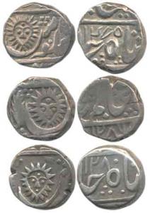 Tukoji Rao II (AH 1261-1304, 1844-1886 AD), Silver ½ Rupee (3), Malharnagar Mint, in the n