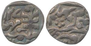 Madho Singh II (1880-1922 AD), Silver ¼ Rupee, 2.82g, Jaipur Mint, RY 27, with the name of