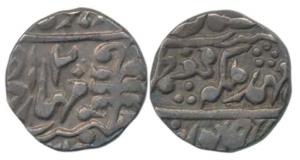 Madho Singh II, Silver ½ Rupee, 5.66g, Jaipur Mint, RY 20, with the name of Queen Victoria