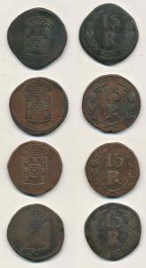 Goa, Joao, Copper 15 Reis (4), crowned arms on obv., value within sprays on rev. (KM 105).