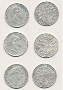William IV, Silver Rupee, 1835, Bombay Mint, No initials, B / II / 20 Berries and bud leav