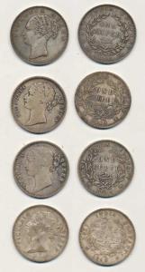 Victoria Queen, Silver Rupee, 1840, continuous legend, English Head, 19 Berries and divide