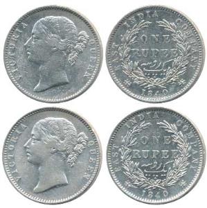Victoria Queen, Silver Rupee, 1840, divided legend, Madras Mint, WWS raised and WWB raised