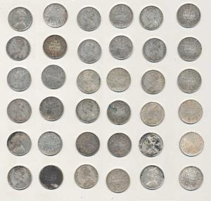 Victoria Queen, Silver Rupee, 1862, A / I / 0 / 0 (2), B / II / 1 / 0 (3), B / II / 0 / 3 