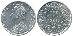 Victoria Empress, Silver Rupee, 1898, Calcutta Mint, C3 / I / C incuse. Very Fine+, Rare.