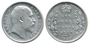 Edward VII, Silver Rupee, 1903, Bombay Mint, B raised. Very Fine, Rare.