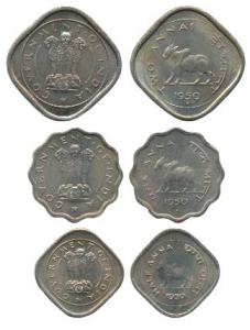 Cupro-Nickel set of 3, 2 Annas, Anna and ½ Anna, 1950. Nice toning, About Uncirculated, Sc